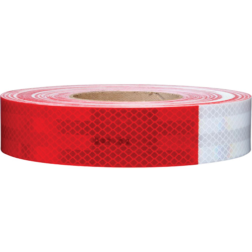 Mat&eacute;riaux de perceptibilit&eacute; 3M Scotchlite Diamond Grade s&eacute;rie 985, 2" la x 12" lo, Rouge & blanc Cintas