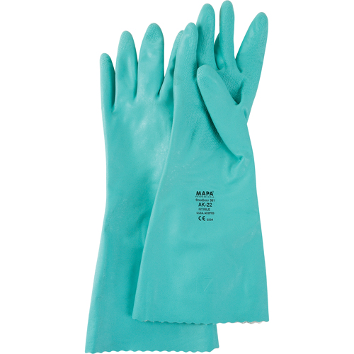 Gants &agrave; prise emboss&eacute;e &agrave; motif en Z StanSolv, Taille Petit/7, 14" lo, Nitrile, Doublure en Interlock, 11 mils Cintas
