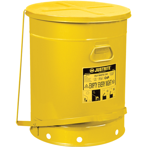 Oily Waste Cans, FM Approved/UL Listed, 21 US gal., Yellow Cintas