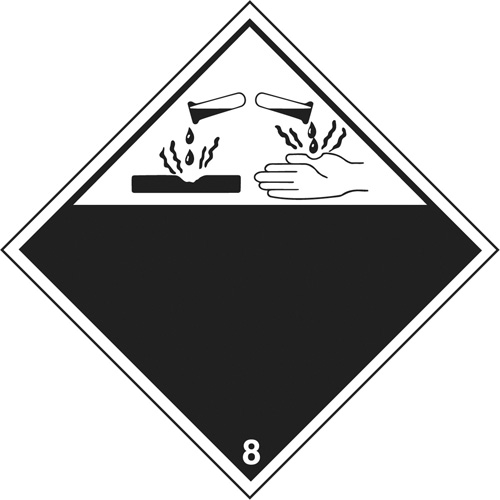 Plaque-&eacute;tiquette TMD mati&egrave;res corrisives, Plastique Cintas