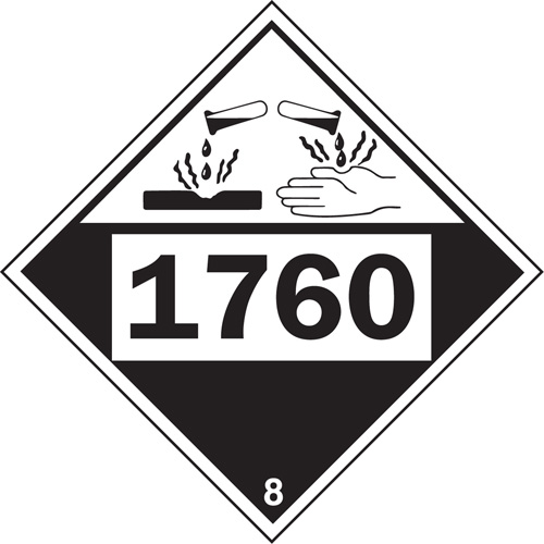 Plaque-&eacute;tiquette TMD 1760 pour mat&eacute;riaux corrosifs phosphate d'aluminium, Plastique Cintas