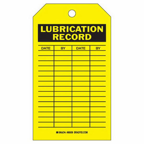 &eacute;tiquettes registres de lubrifications, Polyester, 4" la x 7" h, Anglais Cintas