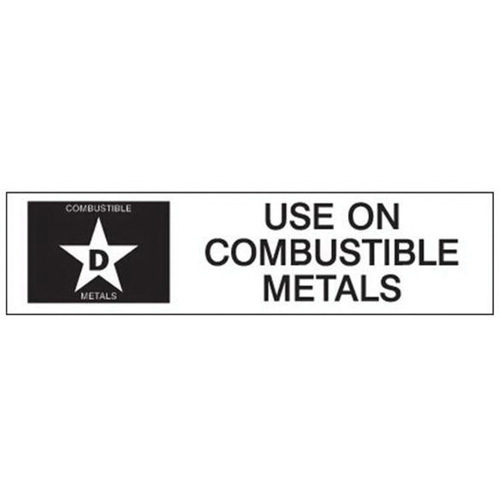 &eacute;tiquette D: Use on Combustible Metals pour extincteur Cintas