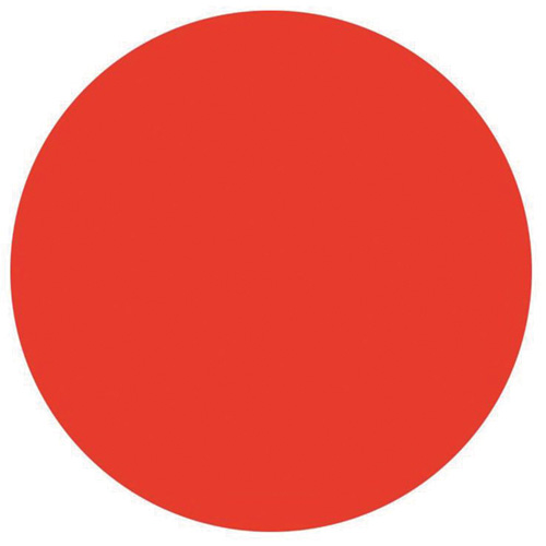 Round Write-On Labels, Circle, 3" L x 3" W, Red Cintas
