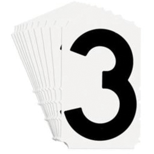 Quick-Align&reg; Individual Gothic Number and Letter Labels, 3, 4" H, Black Cintas