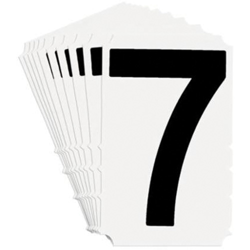 &eacute;tiquettes de lettres et chiffres gothiques individuels Quick-Align, 7, 4" h, Noir sur blanc Cintas