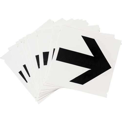 &eacute;tiquettes de lettres et chiffres gothiques individuels Quick-Align, Symbole de fl&egrave;che, 4" h, Noir Cintas
