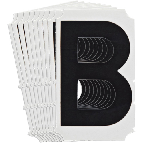 &eacute;tiquettes de lettres et chiffres gothiques individuels Quick-Align, B, 4" h, Noir Cintas