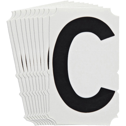 &eacute;tiquettes de lettres et chiffres gothiques individuels Quick-Align, C, 4" h, Noir Cintas
