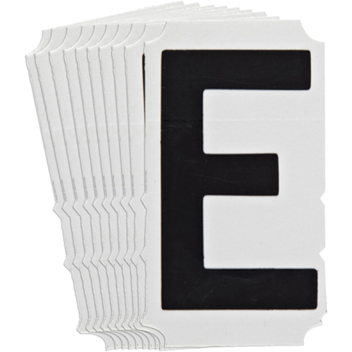 &eacute;tiquettes de lettres et chiffres gothiques individuels Quick-Align, E, 4" h, Noir Cintas