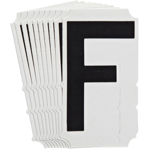&eacute;tiquettes de lettres et chiffres gothiques individuels Quick-Align, F, 4" h, Noir Cintas
