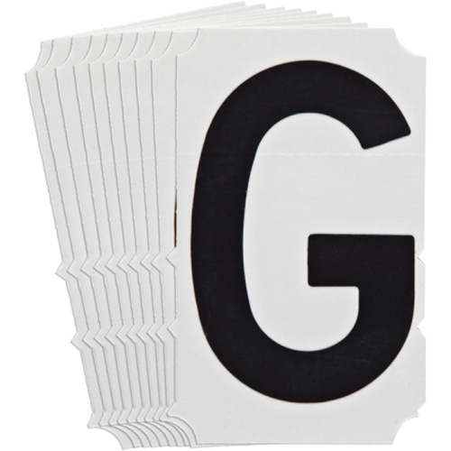 &eacute;tiquettes de lettres et chiffres gothiques individuels Quick-Align, G, 4" h, Noir Cintas