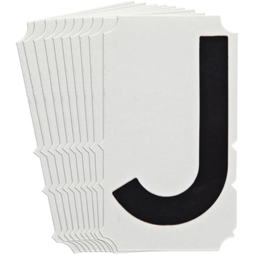 &eacute;tiquettes de lettres et chiffres gothiques individuels Quick-Align, J, 4" h, Noir Cintas