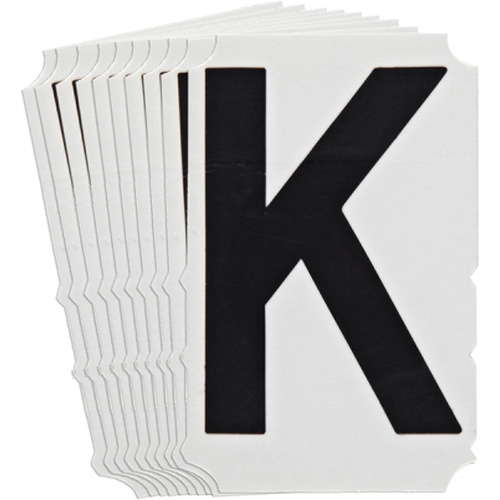 &eacute;tiquettes de lettres et chiffres gothiques individuels Quick-Align, K, 4" h, Noir Cintas