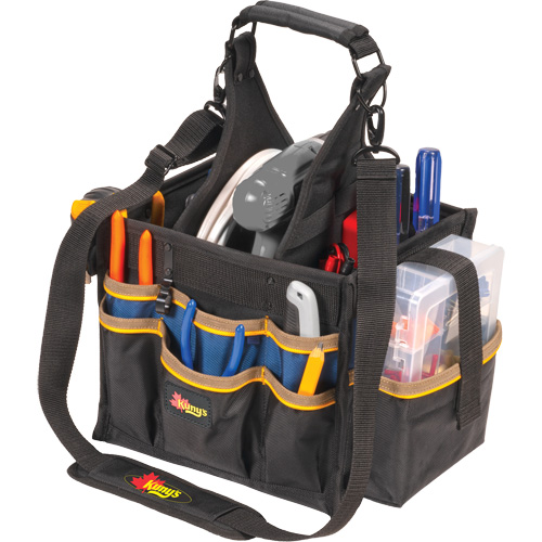 Large Electrical & Maintenance Tool Carrier, Polyester, 23 Pockets, Black Cintas
