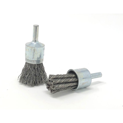 Brosse mont&eacute;e &agrave; fils ondul&eacute;s, 3/4" dia., dia. Des fils 0,014", Tige 1/4" Cintas