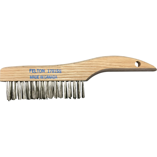 Brosses de nettoyage &agrave; manche en patin, Acier inoxydable, 4 x 16 rangs de fils, Longueur 10" Cintas