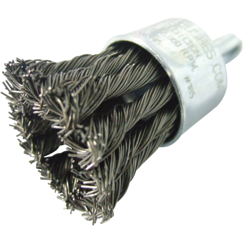 Knotted Wire End Brushes, 1" Dia., 0.020" Wire Dia., 1/4" Shank Cintas