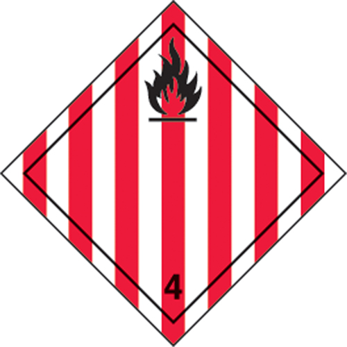 &eacute;tiquettes d'exp&eacute;dition TMD, Classe 4,1, Solides inflammables, Vinyle Cintas