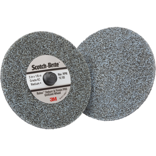 Roloc Deburr & Finish Pro TR Unitized Wheel, 3" x 1/8", Medium Grit, Ceramic Cintas