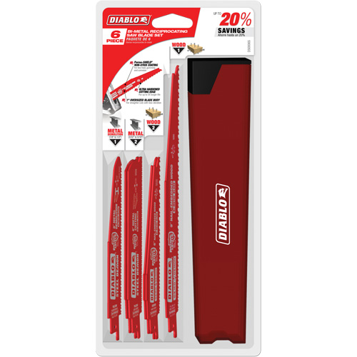 Ensemble de lames de scie alternative pour la coupe/d&eacute;molition du bois avec clous Cintas