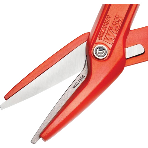 Cisaille d'&eacute;tain en aluminium dentel&eacute; de 13" avec poign&eacute;e tremp&eacute;e, Longueur de coupe de 3", Coupe Droit Cintas