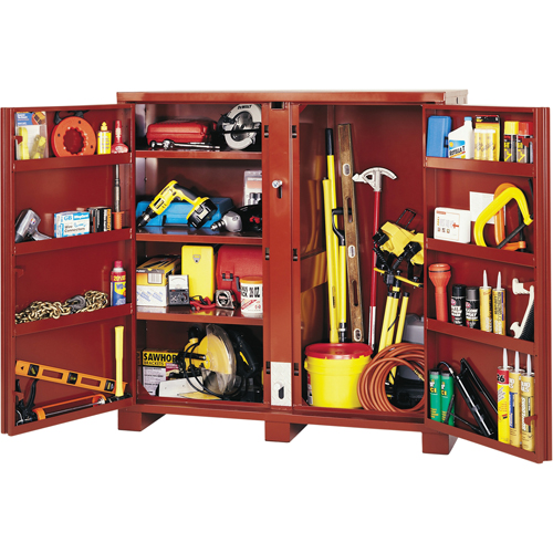 Jobsite Shelf Cabinet, Steel, 47.5 Cubic Feet, Red Cintas