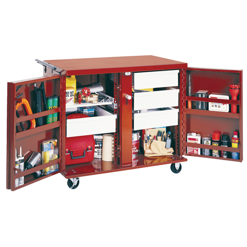 Rolling Work Bench, 49-7/8" W x 40-5/8" H x 26-7/8" D, 24.6 Cubic Feet Capacity Cintas
