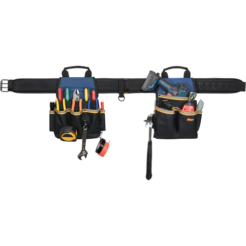Combin&eacute;s de ceinture &agrave; outils &agrave; 20 pochettes, Polyester, Noir Cintas