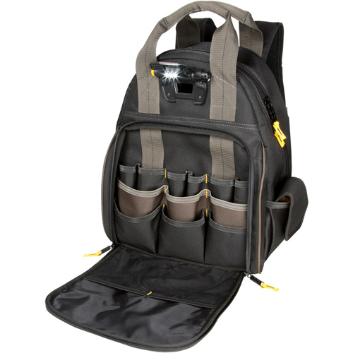 Sacs &agrave; dos pour outils Techgear &agrave; 53 pochettes, 16" lo x 13-1/4" la, Noir, Polyester Cintas
