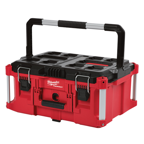 Packout Large Tool box, 22" x 16" x 11", Black/Red Cintas