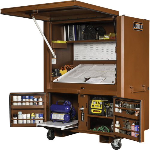 Field Office Jobsite Box, 33" W x 63" D x 80" H, Steel, Red Cintas