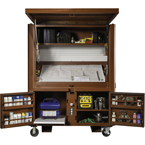 Field Office Jobsite Box, 33" W x 63" D x 80" H, Steel, Red Cintas