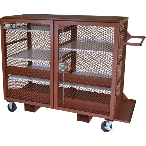Armoire mobile en treillis, Acier, 49 pi³, Rouge Cintas