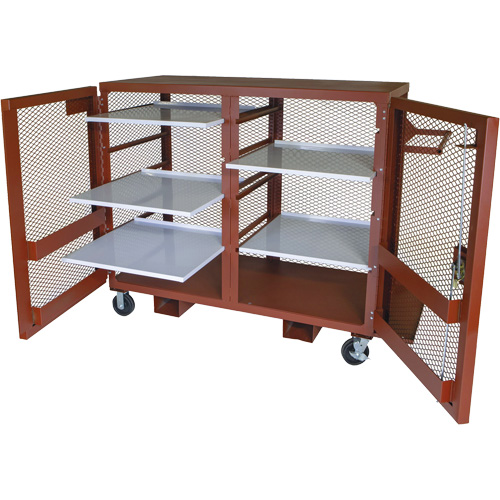 Armoire mobile en treillis, Acier, 49 pi³, Rouge Cintas