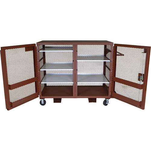 Armoire mobile en treillis, Acier, 49 pi³, Rouge Cintas
