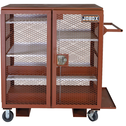 Armoire mobile en treillis, Acier, 37 pi³, Rouge Cintas