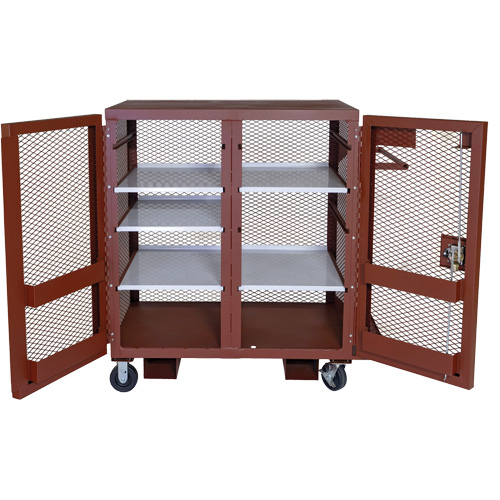 Armoire mobile en treillis, Acier, 37 pi³, Rouge Cintas