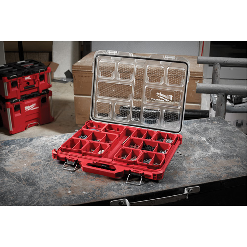 Organisateur profil&eacute; Packout, 19-3/4" x 16-2/5" x 2-1/2", Noir/Rouge Cintas