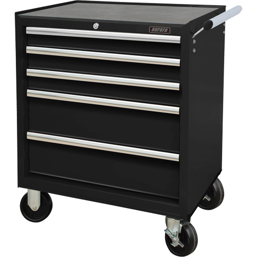 Industrial Tool Cart, 5 Drawers, 27" W x 18-3/4" D x 31-1/2" H, Black Cintas