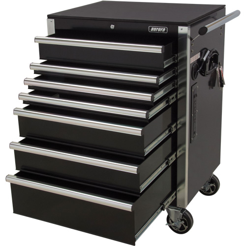 Heavy-Duty Tool Cart, 7 Drawers, 28" W x 22" D x 42-3/8" H, Black Cintas