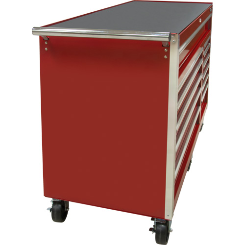 Chariot &agrave; outils industriel, 12 tiroirs, 56" la x 24-1/2" p x 38-1/8" h, Rouge Cintas