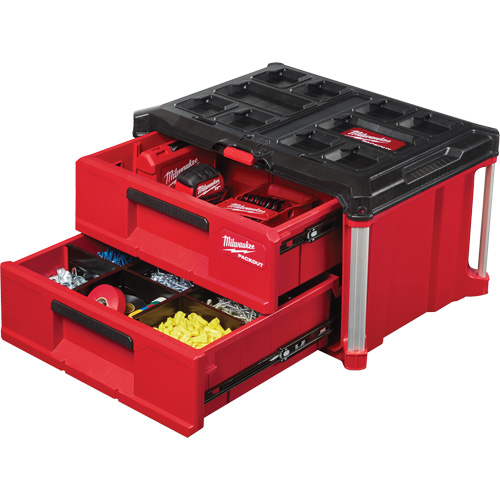 Packout 2-Drawer Tool Box, 16-1/3" x 14-1/3" x 22-1/5", Red Cintas