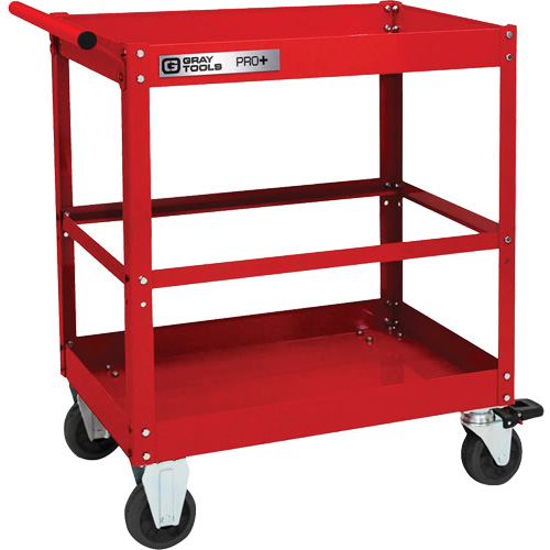 PRO+ Series Heavy-Duty Utility Cart, 2 Tiers, 30-1/5" x 38-1/3" x 19-1/2" Cintas