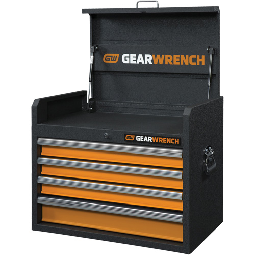 GSX Series Tool Chest, 26" W, 4 Drawers, Black/Orange Cintas