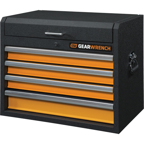 GSX Series Tool Chest, 26" W, 4 Drawers, Black/Orange Cintas