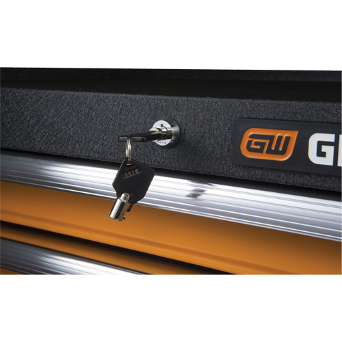 GSX Series Tool Chest, 26" W, 4 Drawers, Black/Orange Cintas