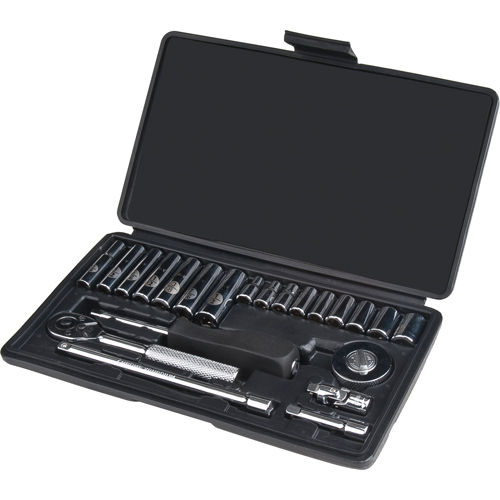 Jeu de douilles, 22 Mcx, Prise de 1/4", Profond Cintas