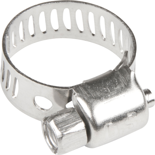 Hose Clamps - Stainless Steel Band & Screw, Min Dia. 1/5", Max Dia. 5/8" Cintas