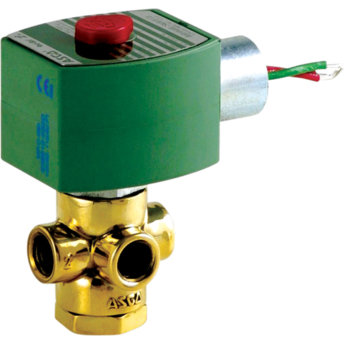 &eacute;lectrovannes universelles 3 voies &agrave; action directe, Tuyau de 1/4", 50 psi Cintas